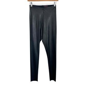 Commando Control Womens Vegan Faux Leather High Waisted Leggings Sz Med Black